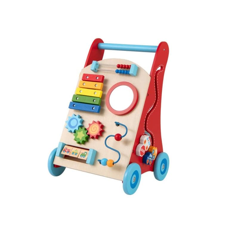 Costway Baby Duwwandelaar met Handvat en Wielen Multicolor