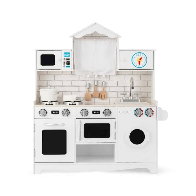 Costway Houten Speelkeuken met Oven en Wasmachine