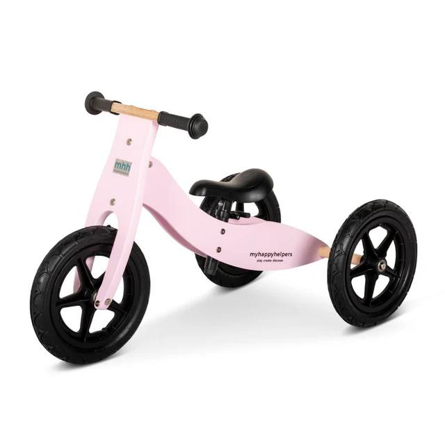 Montessori My Happy Helpers 2-in-1 Houten Trike Balansfiets Roze Roze Geen Canvas Tas