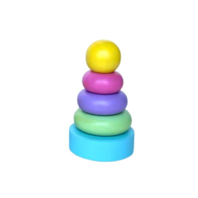 Montessori PoppyBabyCo Pastel Ringstapelaar Geel