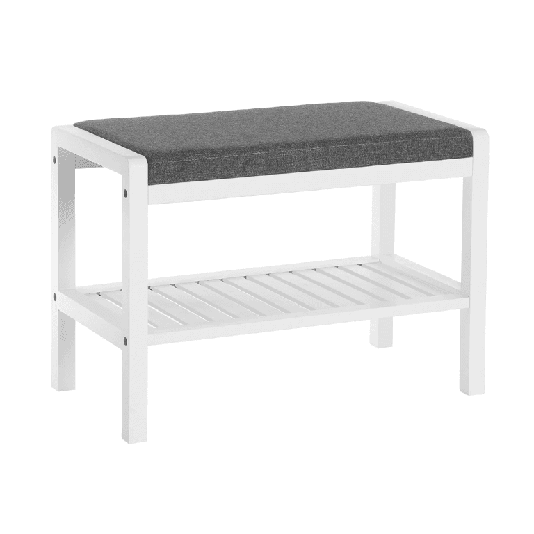 Montessori Songmics Shoe Bench Gray and White