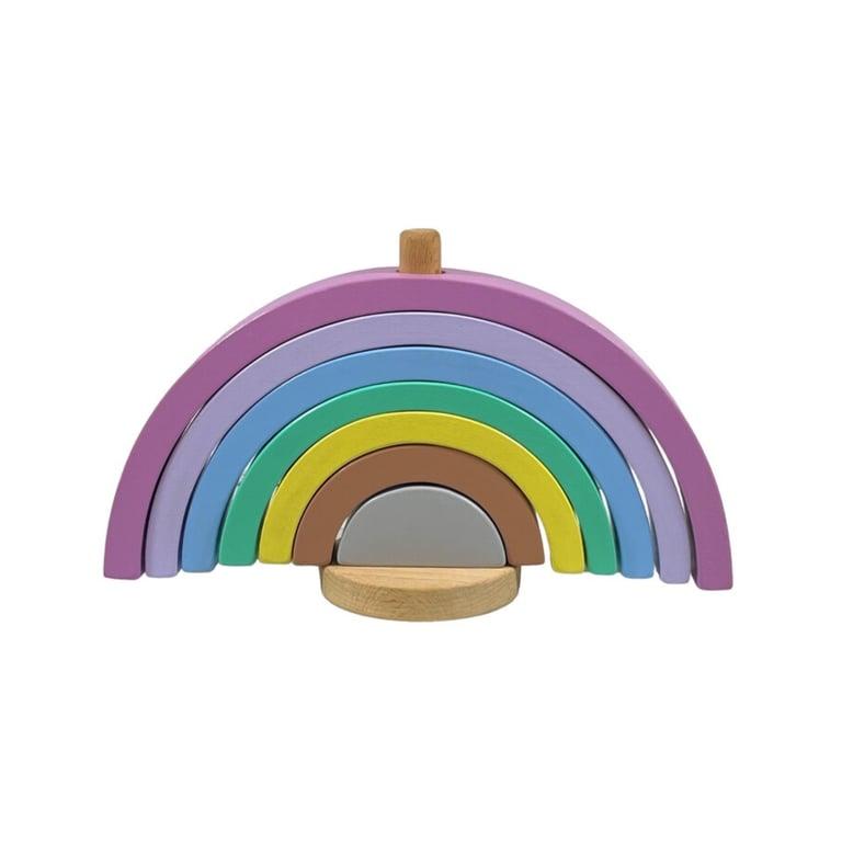 Montessori I Am Wooden USA Pastel Houten Regenboog Stapelspeelset