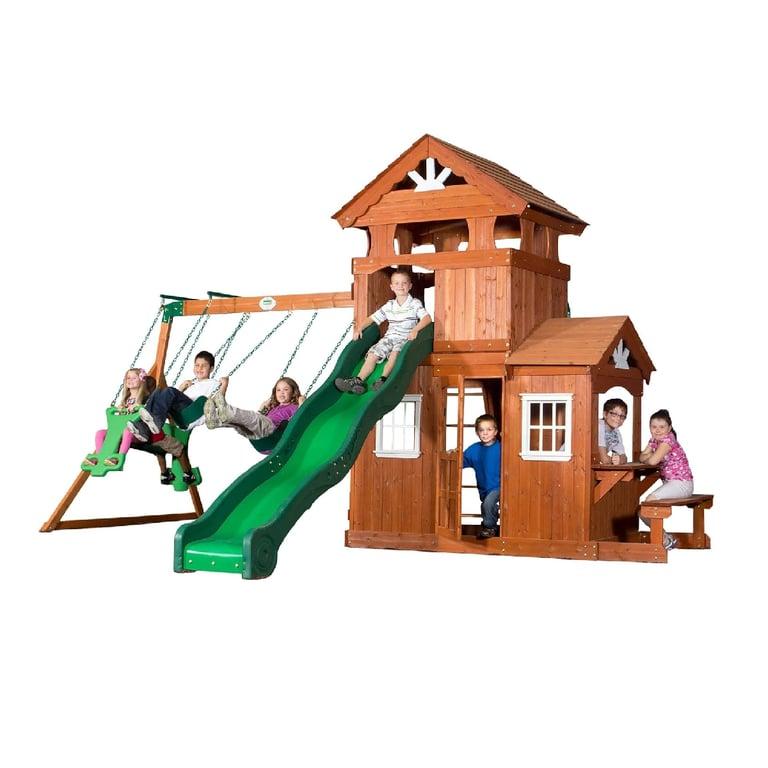 Montessori Backyard Discovery Schommel Set met Speelhuisje Shenandoah