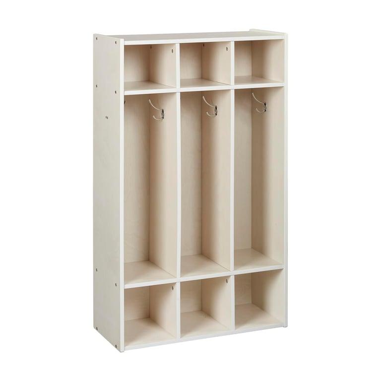 Montessori ECR4Kids Garderobe Streamline 3-Delig Wit-Gewassen