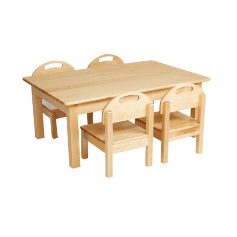 Montessori Korting Schoolbenodigdheden Lage Peuter Tafel & 4 Stoelen Set