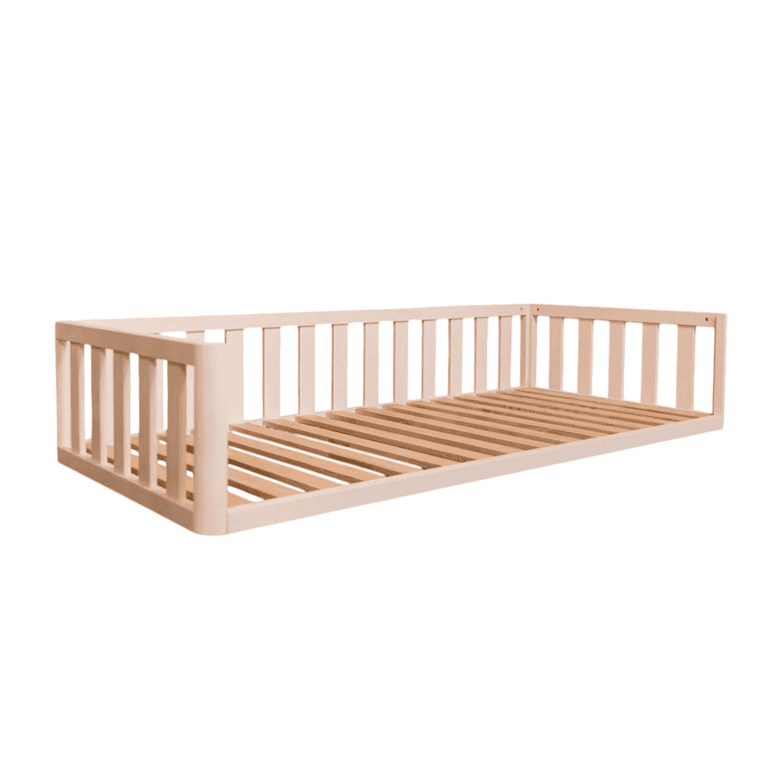 MandreleKids Vloerbed Wit Zonder Voorreling met Afgeronde Buitenhoeken Eenpersoons 190 x 90 - Montessori Product