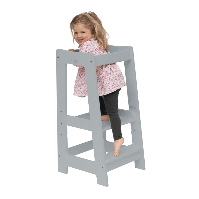 Montessori Stepup Baby Peuter Toren Grijs