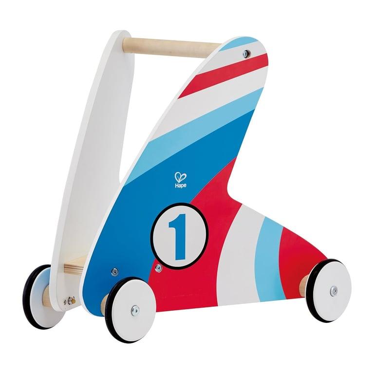 Montessori Hape Racestrepen Houten Duw-en-Trek Loopwagen