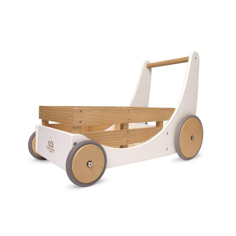 Montessori Kinderfeets Houten 2-in-1 Loopwagen Wit