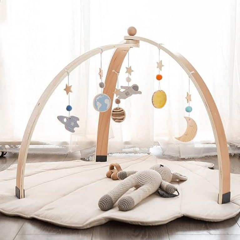 Montessori Ikubigu Opvouwbaar Houten Baby Gym Universum