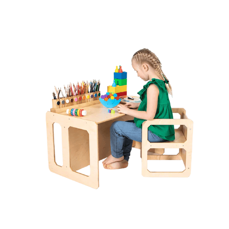 Montessori Sweet Home Speentafel-en-Stoelset Gelakt