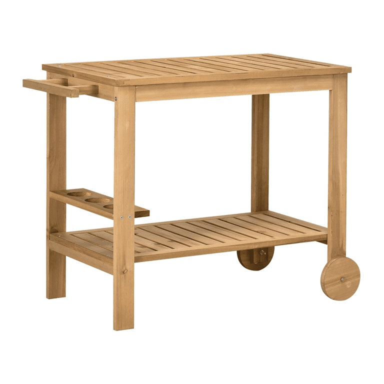 Montessori Outsunny Outdoor Bar Cart With 2 Shelves