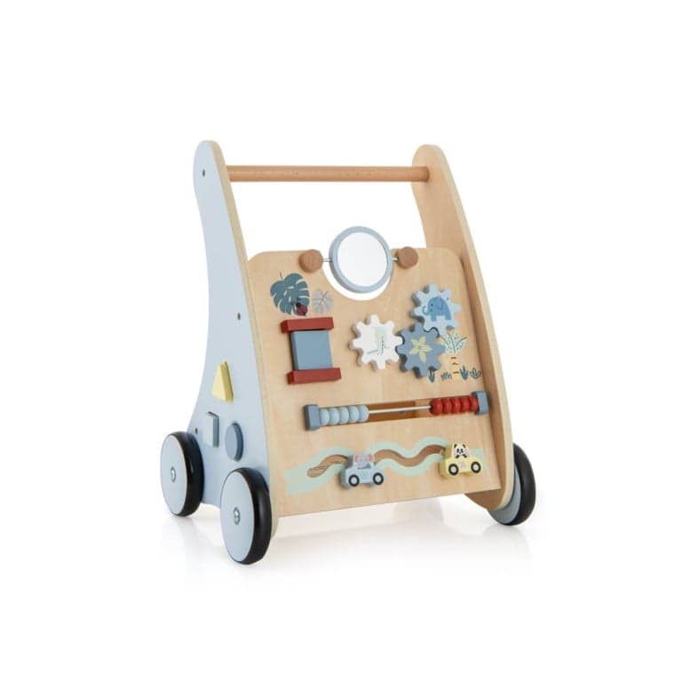 Costway Houten Baby Duw-en-Trek Rollator met Multi-Activiteit Leercentrum