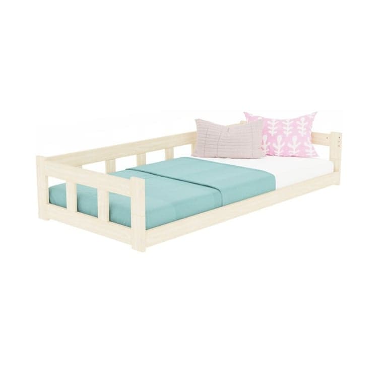 Benlemi Laag Eenpersoons Bedhekwerk Met Zijwand Ongelakt 90x190 CM