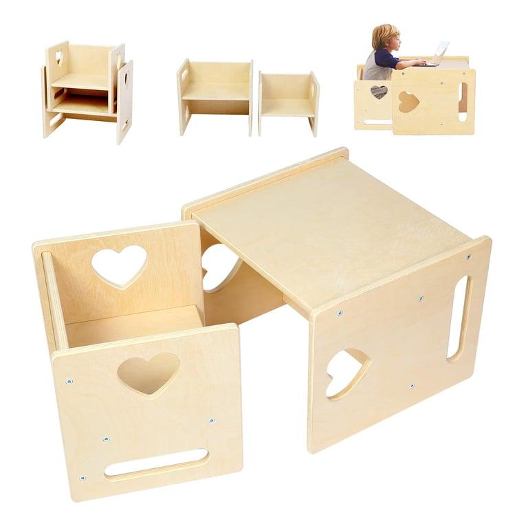 Montessori Asweets 4-in-1-set met Bijzettafels en -Stoelen