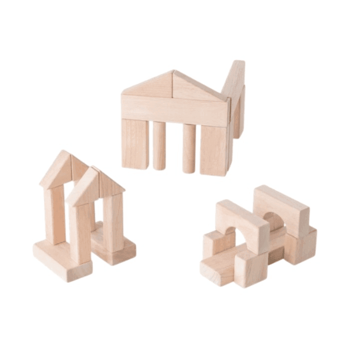 Guidecraft 28-Piece Montessori Wooden Unit Blocks Set