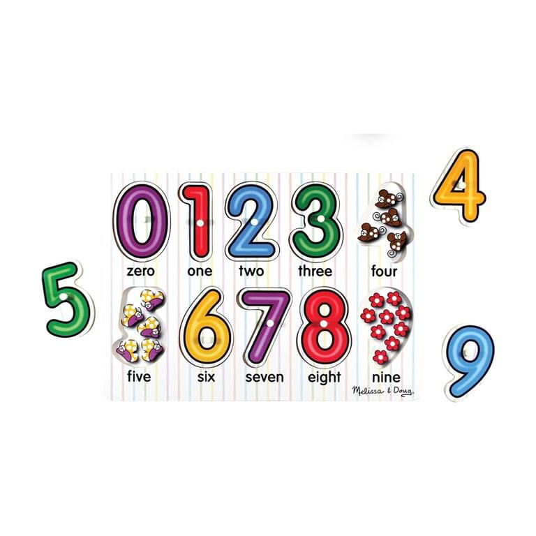 Montessori Melissa & Doug Hef & Zie Getallen Houten Pinnetjes Puzzel