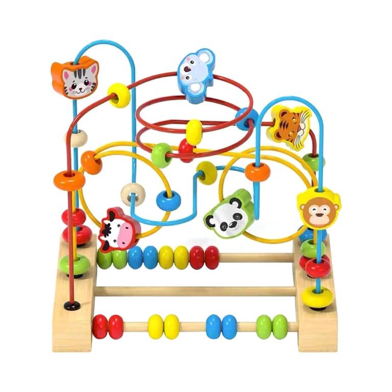 Montessori QZMTOY Colorful Wooden Bead Maze