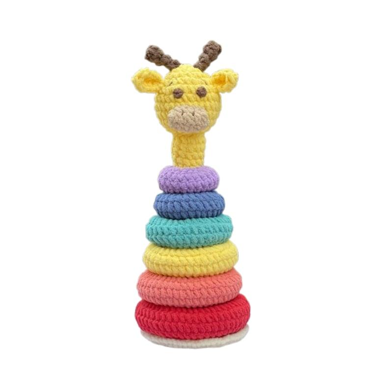 Montessori AniWares Stoffenstapelaar Gehaakte Giraffe