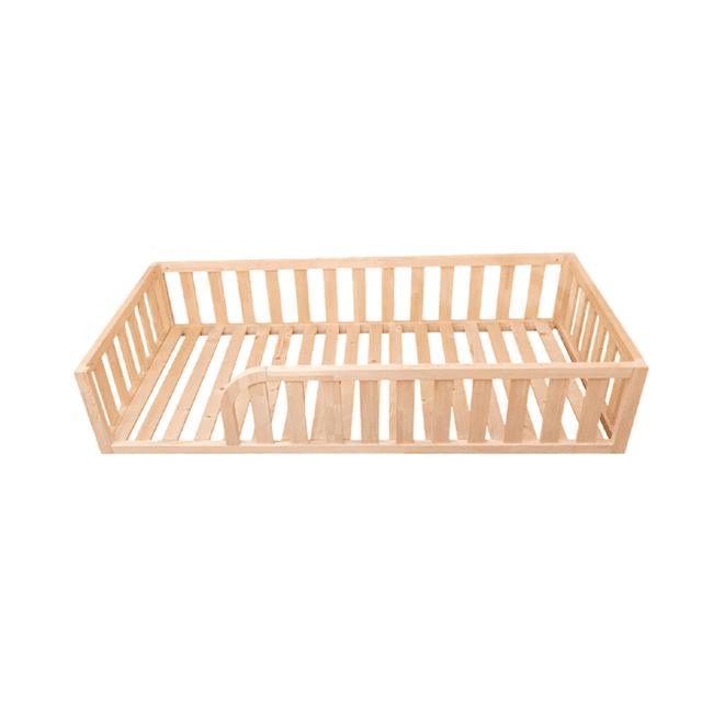 MandreleKids Vloerbed Naturel met Vierkante Buitenhoeken Twijfelaar 140 x 200