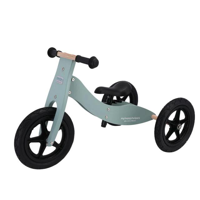 Montessori My Happy Helpers 2-in-1 Houten Trike Balansfiets Saliegroen Geen Canvas Tas