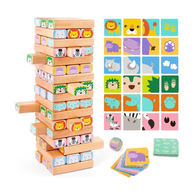 Montessori Nene Toys Houten Blokken Stapelspel Safari