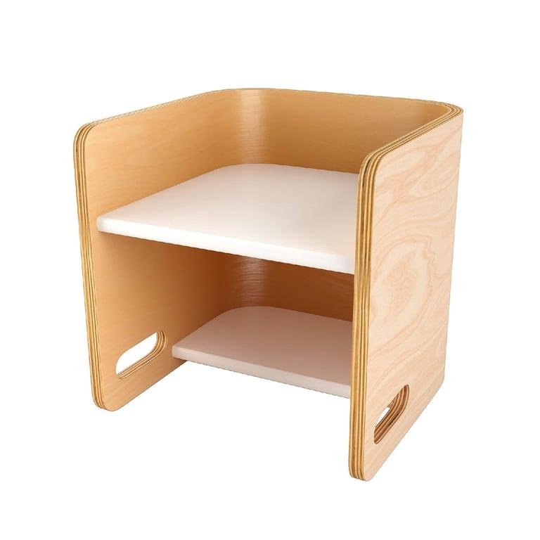 Montessori ECR4Kids Bentwood Multifunctionele Kubusstoel Wit