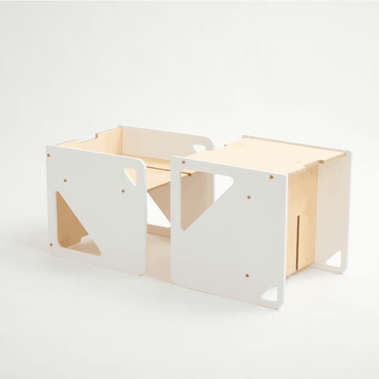 Duck Woodworks Kubus Tafel- en Stoelenset Wit