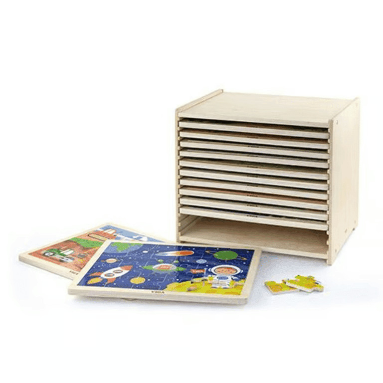 Viga Legpuzzel Set van 12 met Kabinet