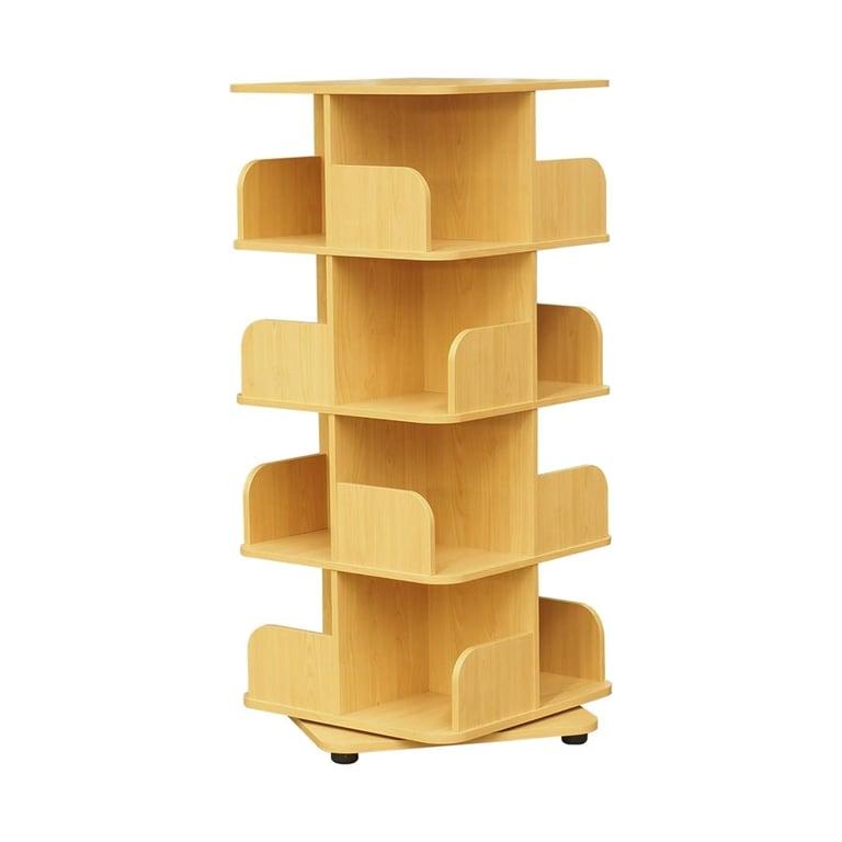 Montessori Kings Brand Furniture 4-Niveaus Draaibare Boekenkast Naturel