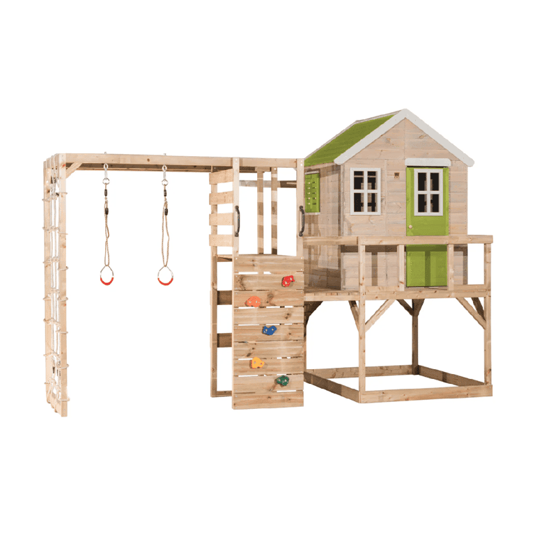 Montessori Wendi Toys My Lodge Schommelset Met Platform en Turntoestel Limoen