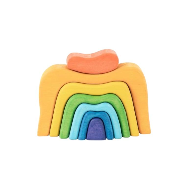 Montessori PoppyBabyCo Houten Stapelbare Regenbooggrotten Sculpturale Blokken