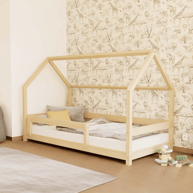 Benlemi Huisbed Lucky met Stevige Reling Ongelakt 120 x 200