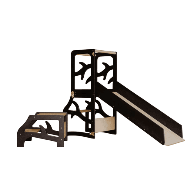 Weco 4-in-1-Boom Design Keukentoren met Glijbaan en Opstapkruk Zwart