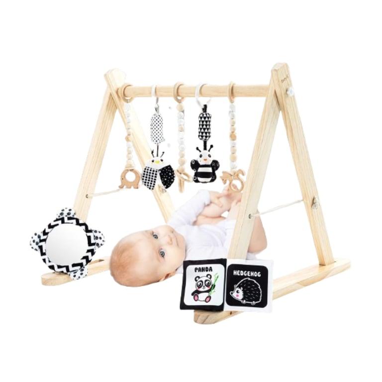 Montessori Baby K Houten Baby Speel Gym met 7 Speeltjes