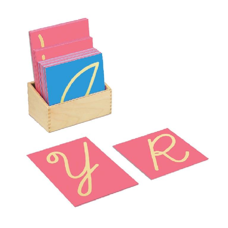 Montessori Bruins Montessori Cursieve Hoofdletters van Schuurpapier