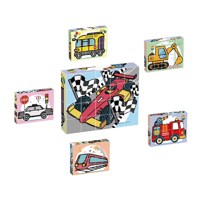 Montessori PicassoTiles Magnetische Kubus Puzzel Auto's