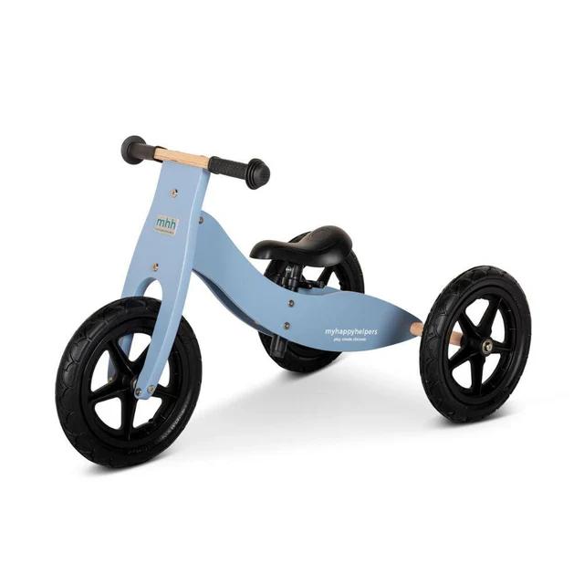 Montessori My Happy Helpers 2-in-1 Houten Trike Balansfiets Leisteenblauw Geen Canvas Tas