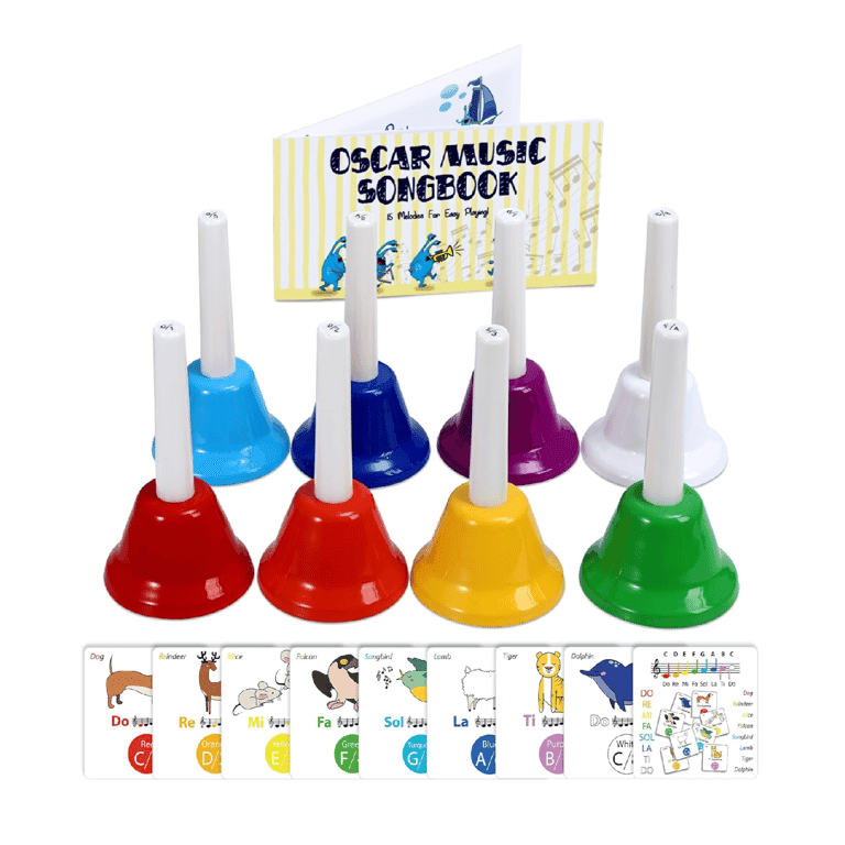 Montessori Miniartis Hand Bellen 8 Noten Diatonisch Metaal Set Veelkleurig