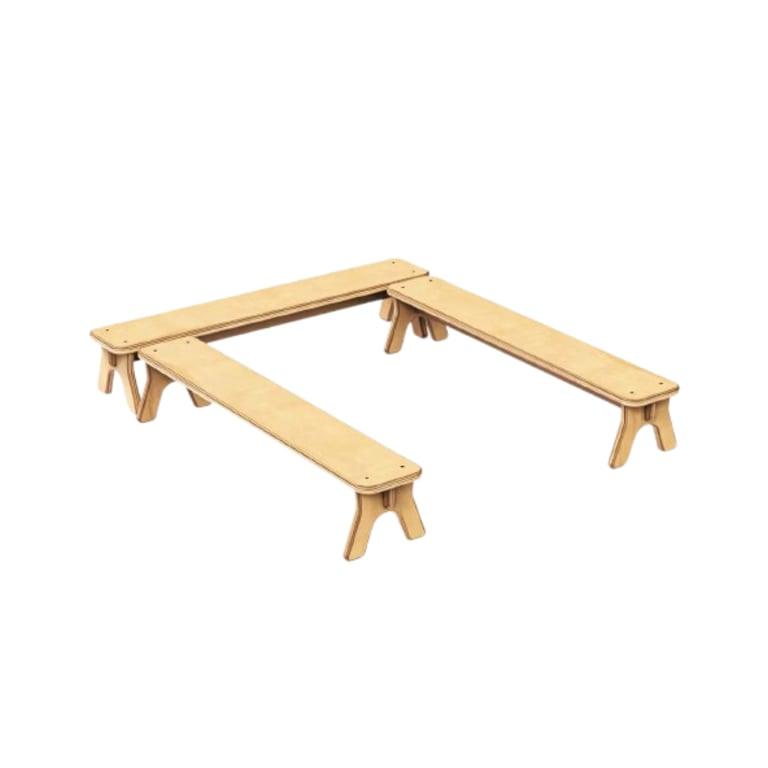 Montessori All Circles PlayBeam Wooden Balance Beam 3 Beams