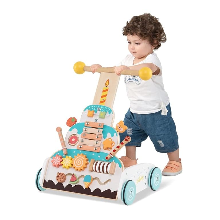 BABY JOY in Hoogte Verstelbare Loopwagen met 3 Niveaus
