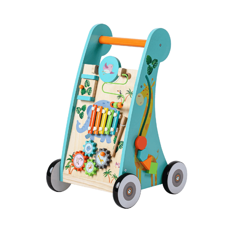 Montessori Teamson Kids Activiteiten Loopwagen Natuurlijk Blauw