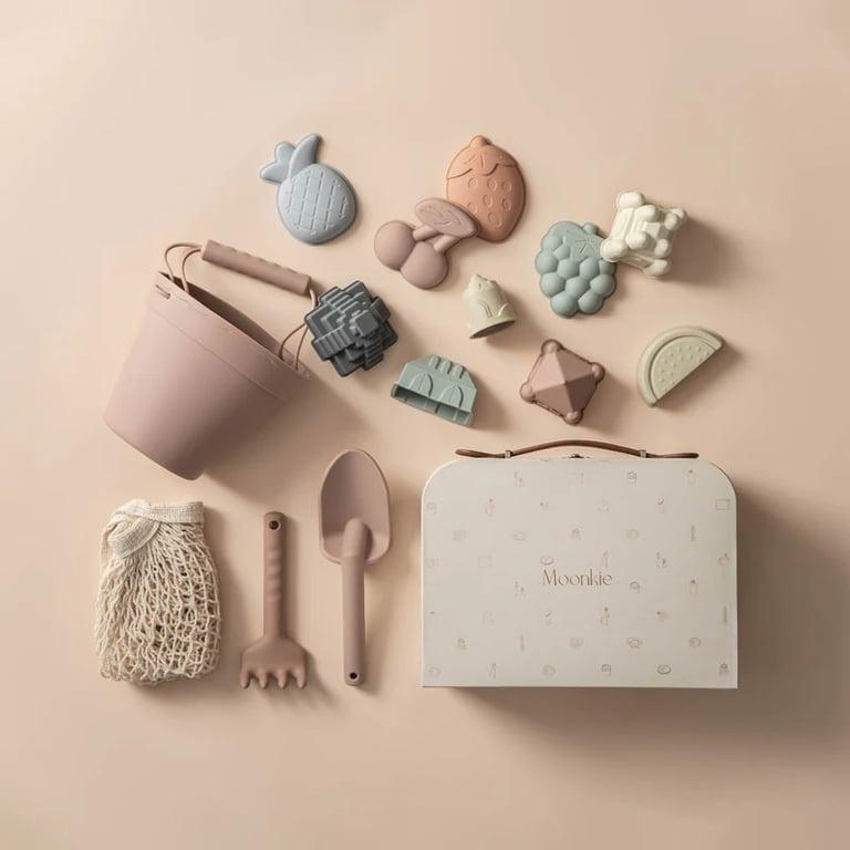 Montessori Moonkie Siliconen Strandspeelgoed Set Blush Luxe