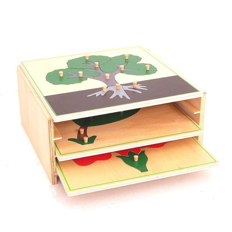 Montessori Pink Montessori 3 Botanische Puzzels & Kastje