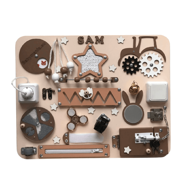 BabyMania Beige Activiteitenbord Met Naam