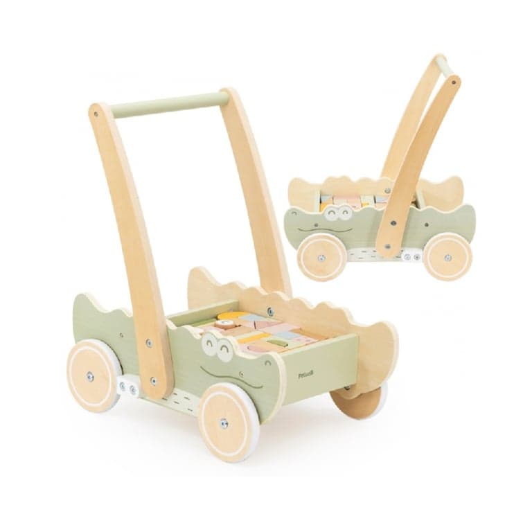 Viga Toys Duw Walker Met Blokken Krokodil