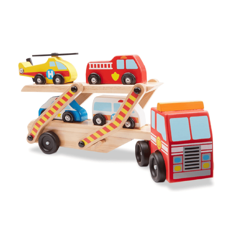 Montessori Melissa & Doug Vrachtwagen Speelgoed Hulpdienst Voertuigdrager Vrachtwagen