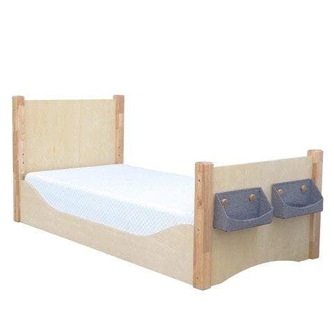 Montessori My Happy Helpers Adjustable Floor Bed Varnished Gray Baskets