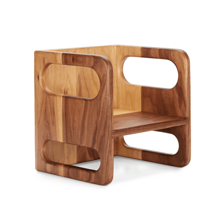 Montessori Modern Furnishing Walnut Ella Adams Cube Chair