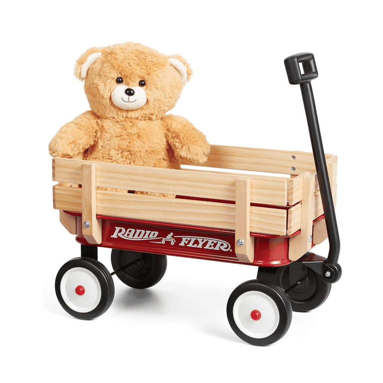 Montessori Radio Flyer Tuinwagen Mijn 1e Staal & Hout met Teddybeer